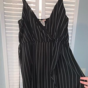 Worn once! Black and white striped high low dress